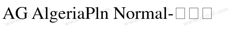 AG AlgeriaPln Normal字体转换